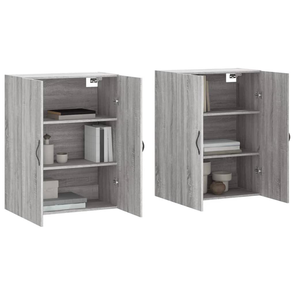Armadietti a Parete 2 pz Grigio Sonoma in Legno Multistrato - homemem39