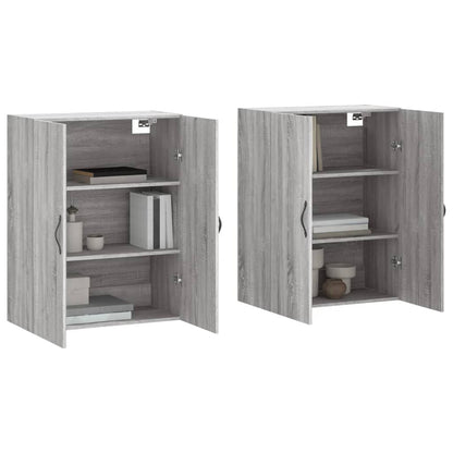 Armadietti a Parete 2 pz Grigio Sonoma in Legno Multistrato - homemem39