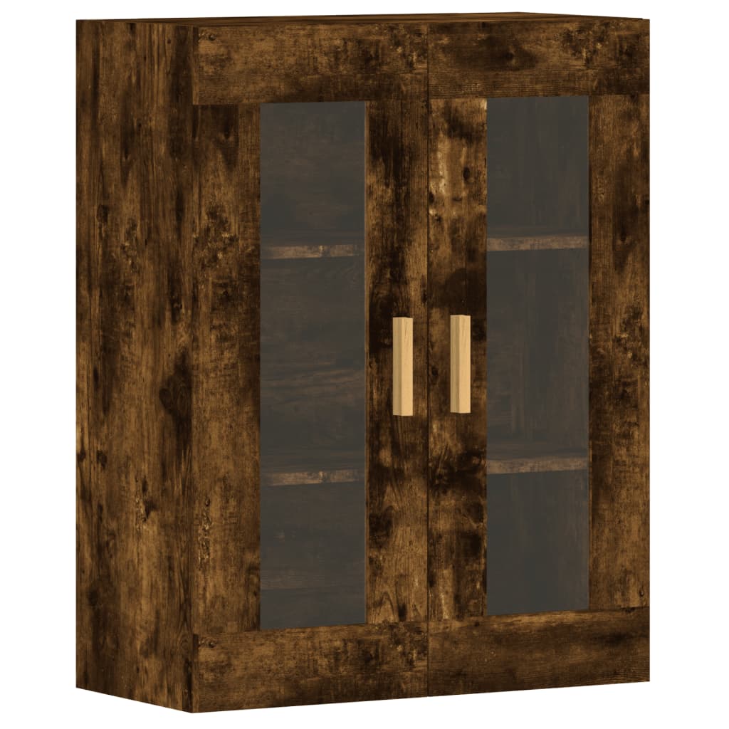 Armadietti a Parete 2 pz Rovere Fumo in Legno Multistrato - homemem39