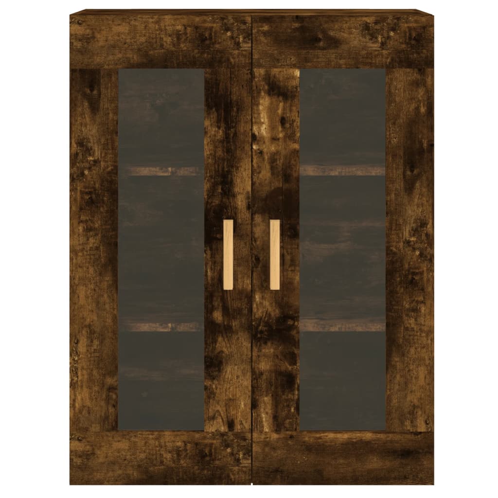 Armadietti a Parete 2 pz Rovere Fumo in Legno Multistrato