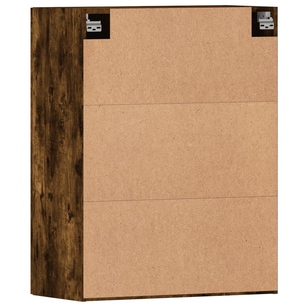 Armadietti a Parete 2 pz Rovere Fumo in Legno Multistrato