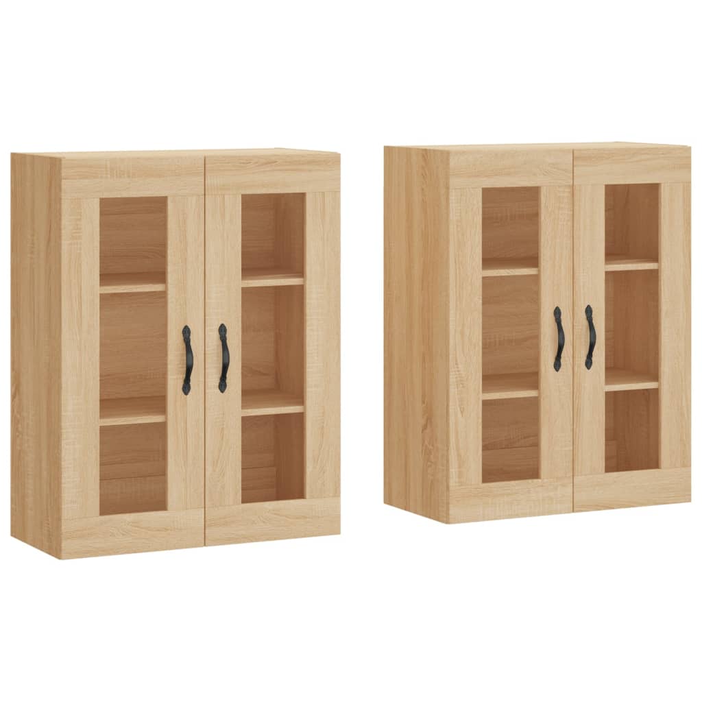 Armadietti a Parete 2 pz Rovere Sonoma in Legno Multistrato | homemem39
