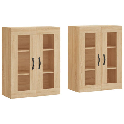 Armadietti a Parete 2 pz Rovere Sonoma in Legno Multistrato | homemem39