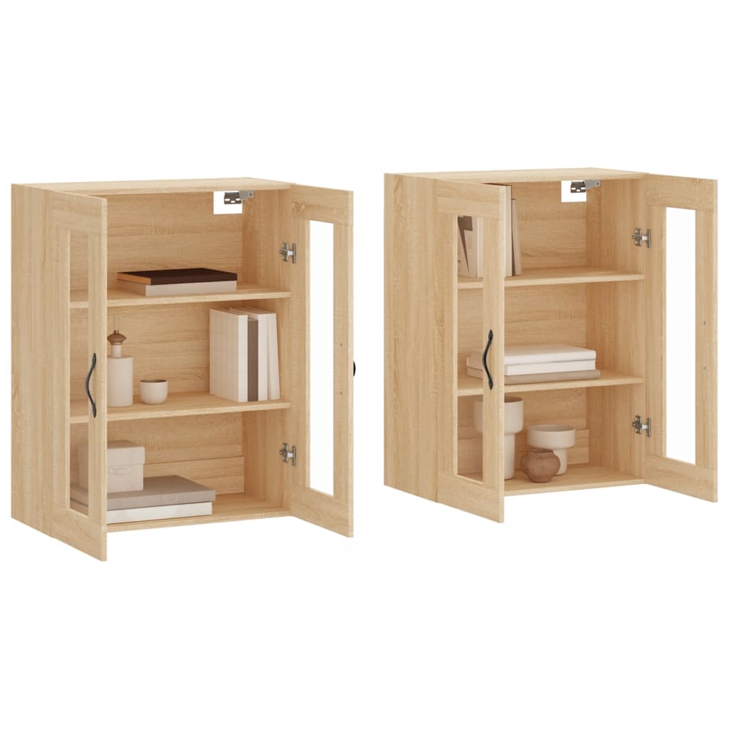 Armadietti a Parete 2 pz Rovere Sonoma in Legno Multistrato | homemem39