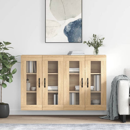 Armadietti a Parete 2 pz Rovere Sonoma in Legno Multistrato | homemem39
