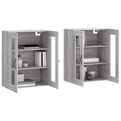 Armadietti a Parete 2 pz Grigio Sonoma in Legno Multistrato - homemem39