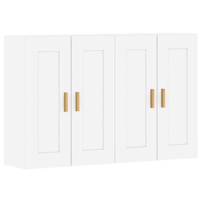 Armadietti a Parete 2 pz Bianchi in Legno Multistrato | homemem39