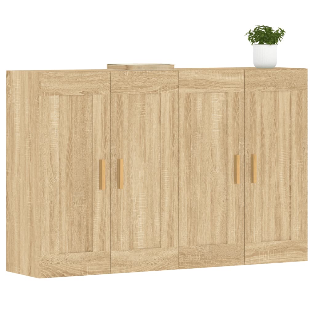 Armadietti a Parete 2 pz Rovere Sonoma in Legno Multistrato | homemem39