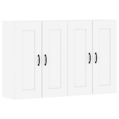 Armadietti a Parete 2 pz Bianchi in Legno Multistrato | homemem39