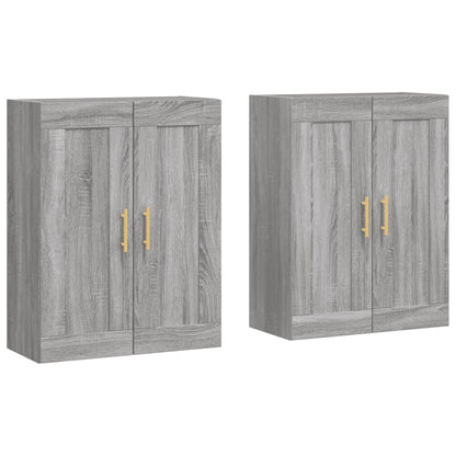 Armadietti a Parete 2 pz Grigio Sonoma in Legno Multistrato | homemem39