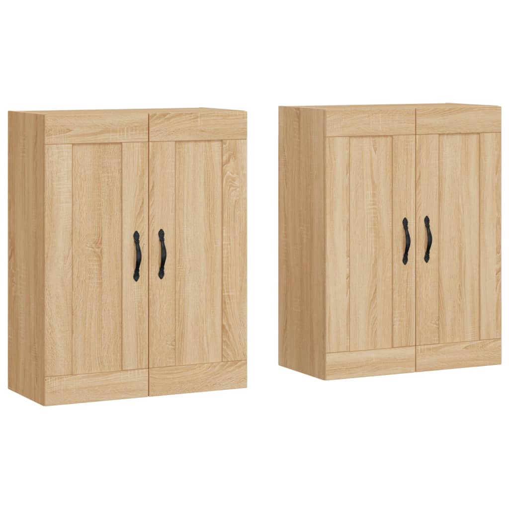 Armadietti a Parete 2 pz Rovere Sonoma in Legno Multistrato | homemem39