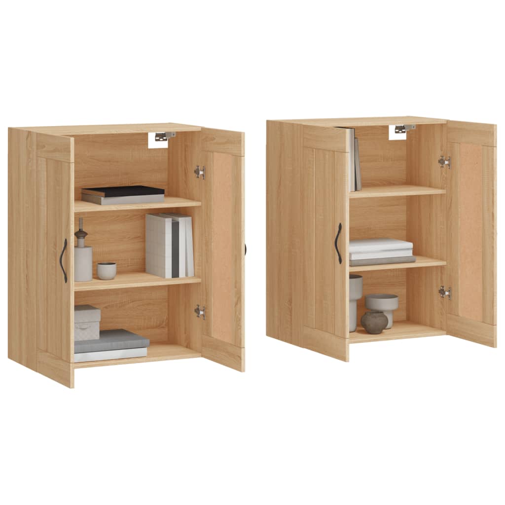 Armadietti a Parete 2 pz Rovere Sonoma in Legno Multistrato | homemem39