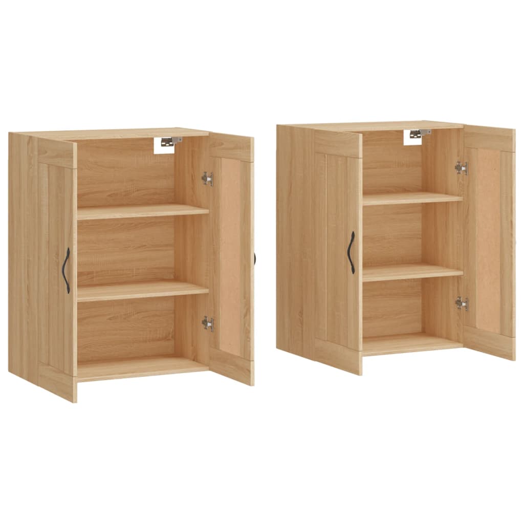 Armadietti a Parete 2 pz Rovere Sonoma in Legno Multistrato