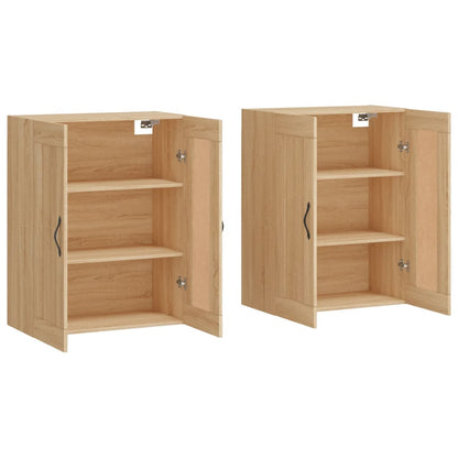 Armadietti a Parete 2 pz Rovere Sonoma in Legno Multistrato