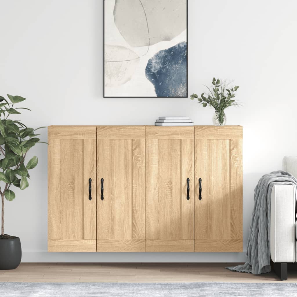 Armadietti a Parete 2 pz Rovere Sonoma in Legno Multistrato | homemem39