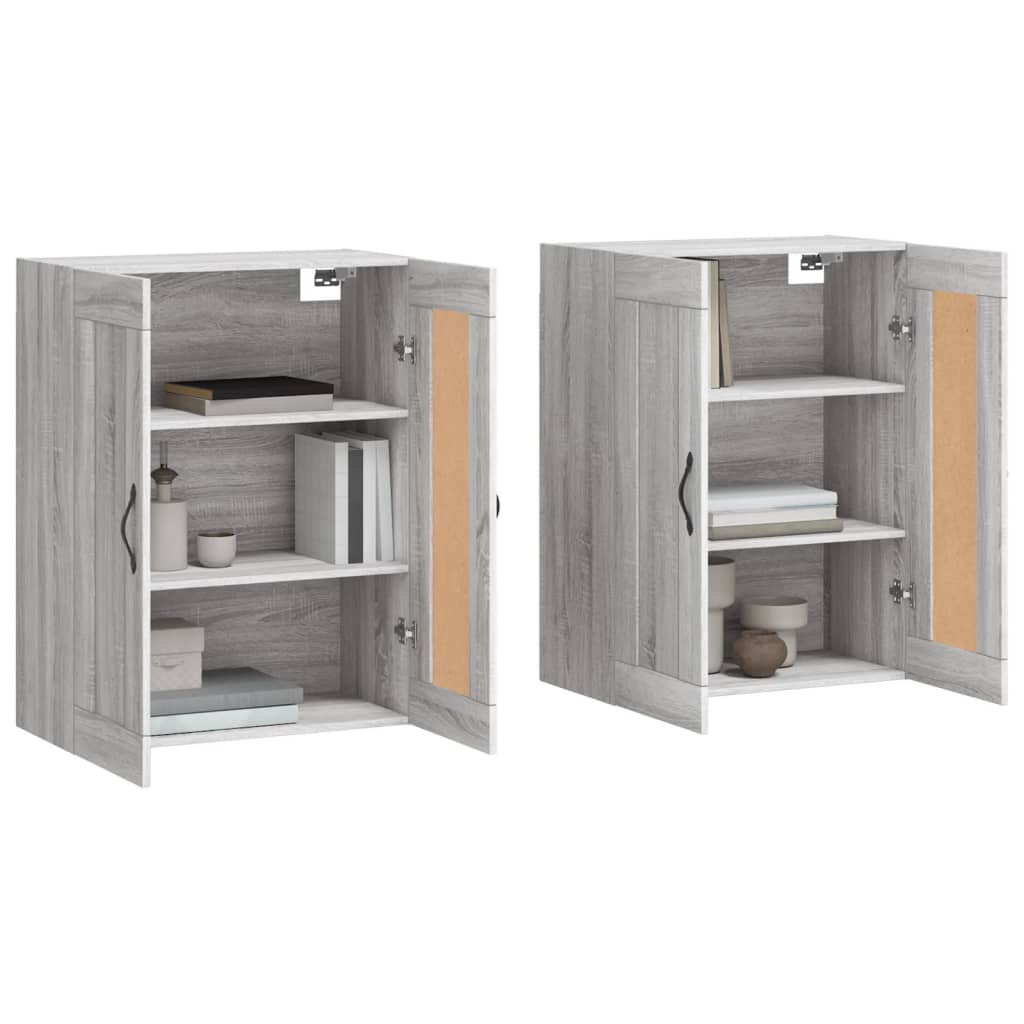 Armadietti a Parete 2 pz Grigio Sonoma in Legno Multistrato - homemem39
