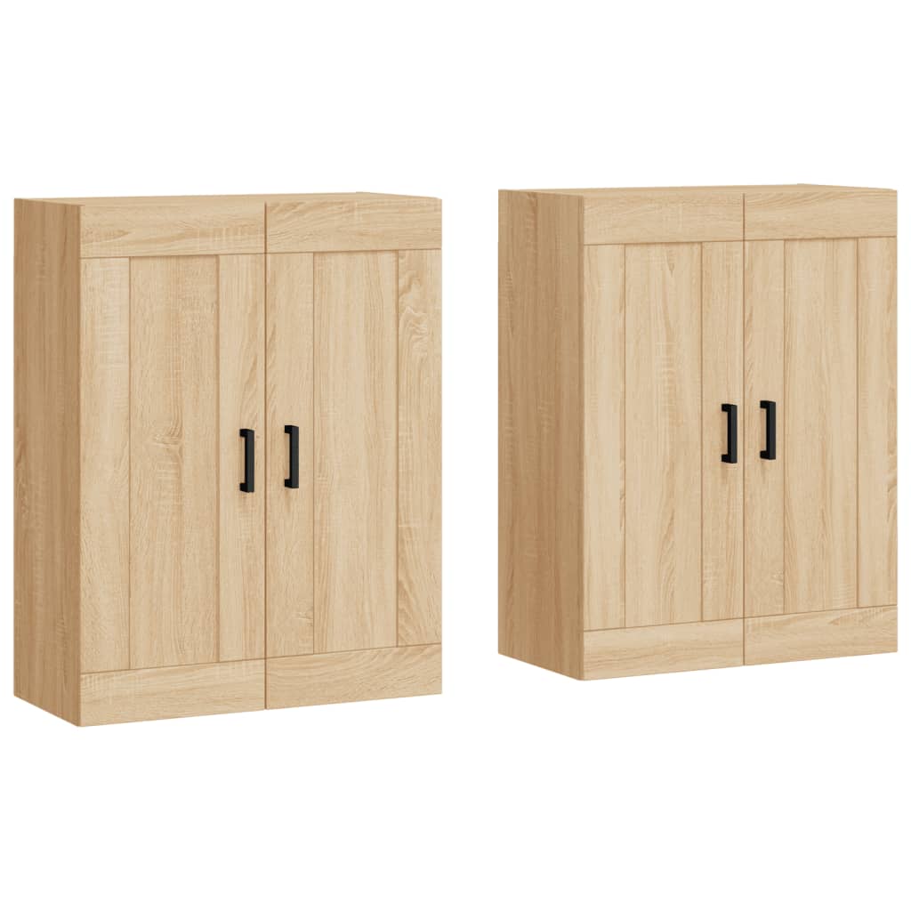 Armadietti a Parete 2 pz Rovere Sonoma in Legno Multistrato