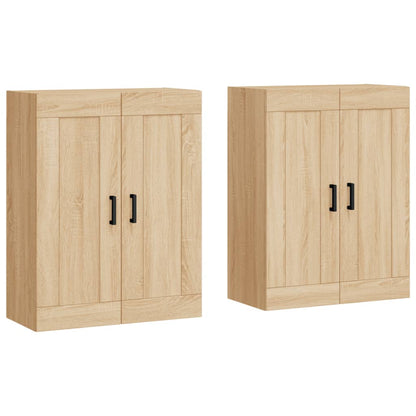 Armadietti a Parete 2 pz Rovere Sonoma in Legno Multistrato