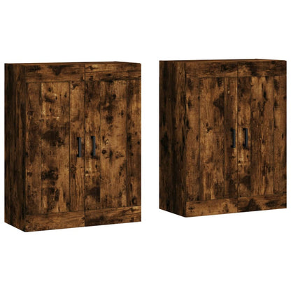 Armadietti a Parete 2 pz Rovere Fumo in Legno Multistrato | homemem39