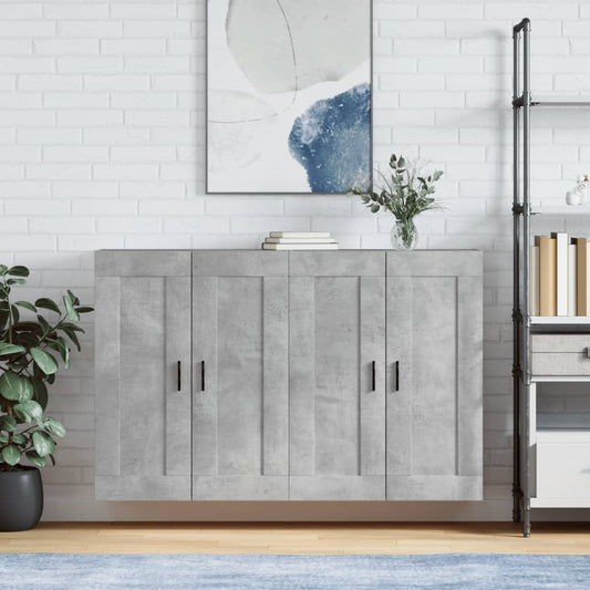 Wall Cabinets 2 pcs Cement Gray in Multilayer Wood