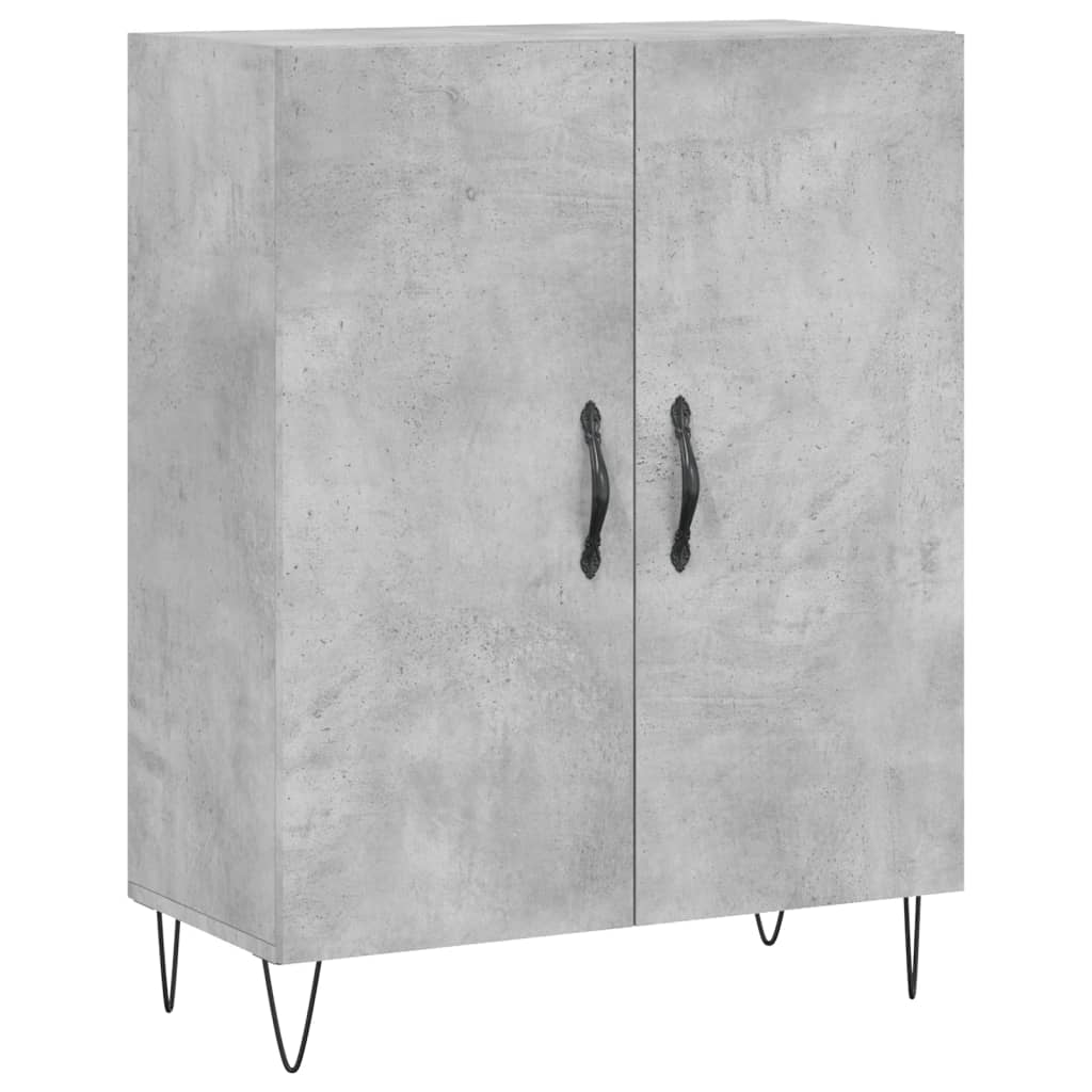 Credenza Grigio Cemento 69,5x34x180 cm in Legno Multistrato