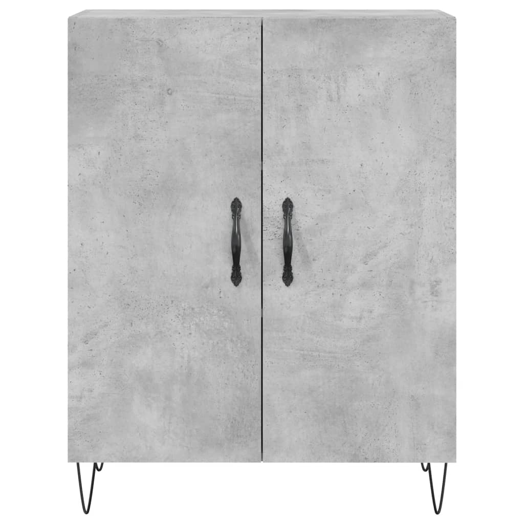 Credenza Grigio Cemento 69,5x34x180 cm in Legno Multistrato