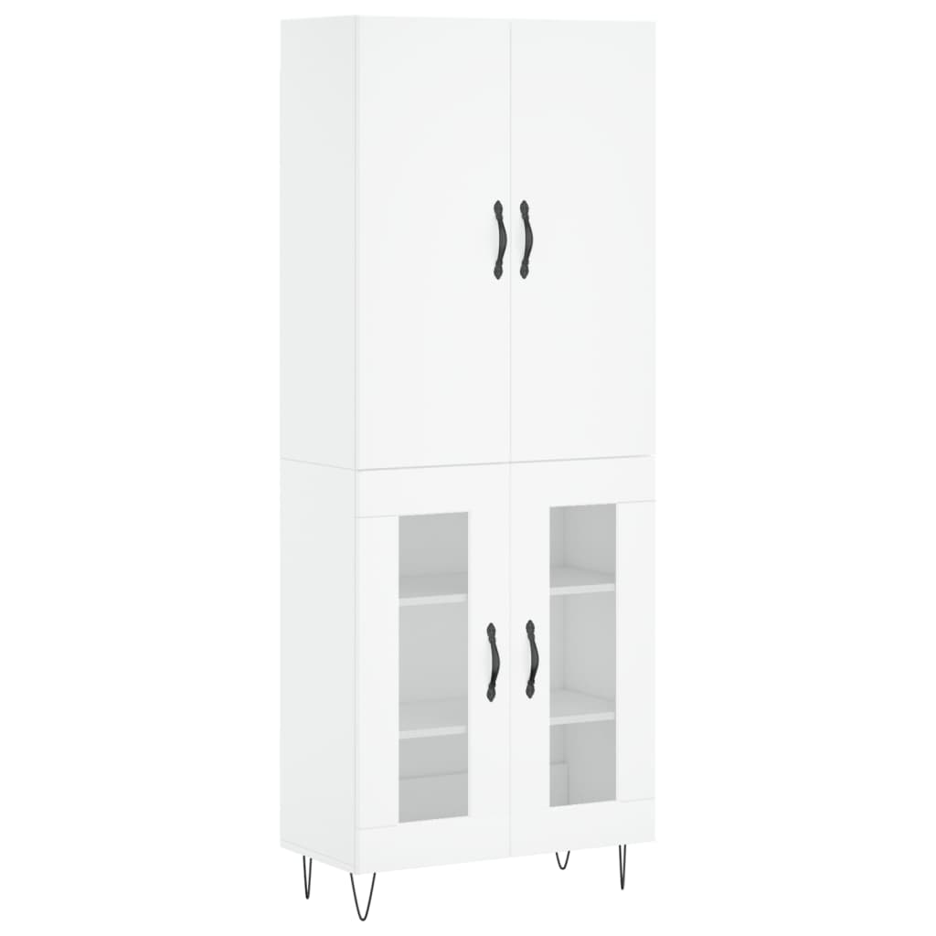 Credenza Bianca 69,5x34x180 cm in Legno Multistrato