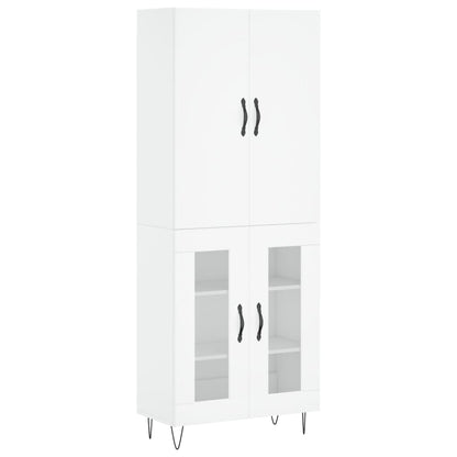Credenza Bianca 69,5x34x180 cm in Legno Multistrato