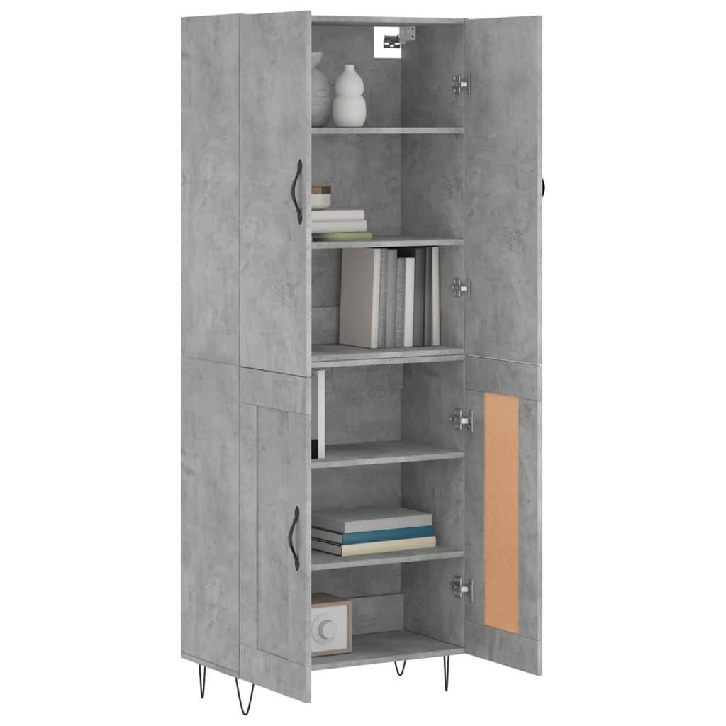 Credenza Grigio Cemento 69,5x34x180 cm in Legno Multistrato - homemem39