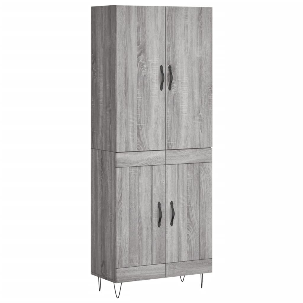 Credenza Grigio Sonoma 69,5x34x180 cm in Legno Multistrato - homemem39