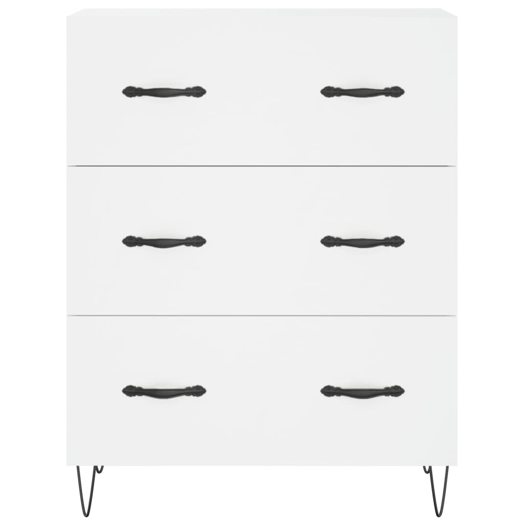 Credenza Bianca 69,5x34x180 cm in Legno Multistrato