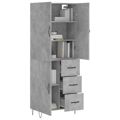 Credenza Grigio Cemento 69,5x34x180 cm in Legno Multistrato - homemem39