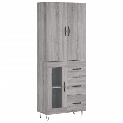 Credenza Grigio Sonoma 69,5x34x180 cm in Legno Multistrato - homemem39