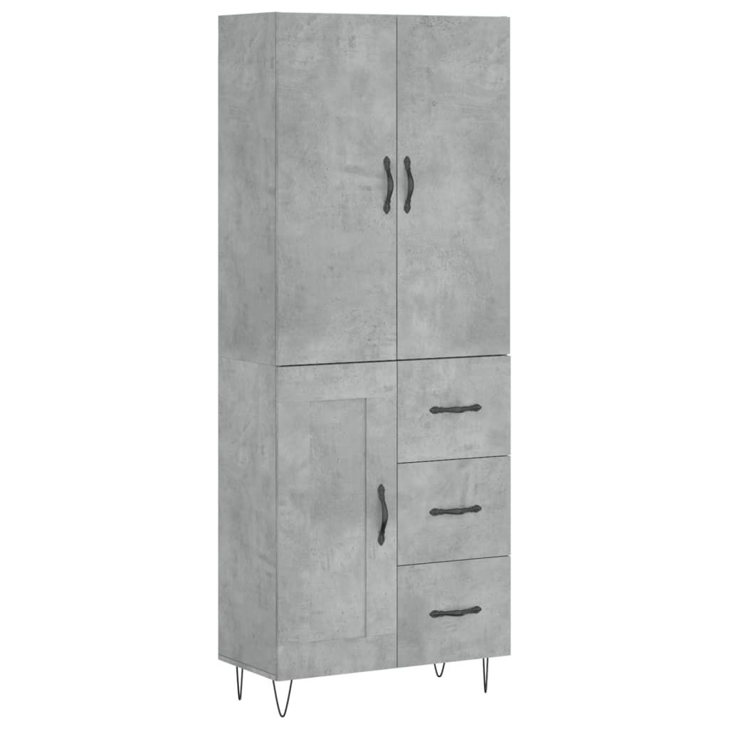 Credenza Grigio Cemento 69,5x34x180 cm in Legno Multistrato - homemem39