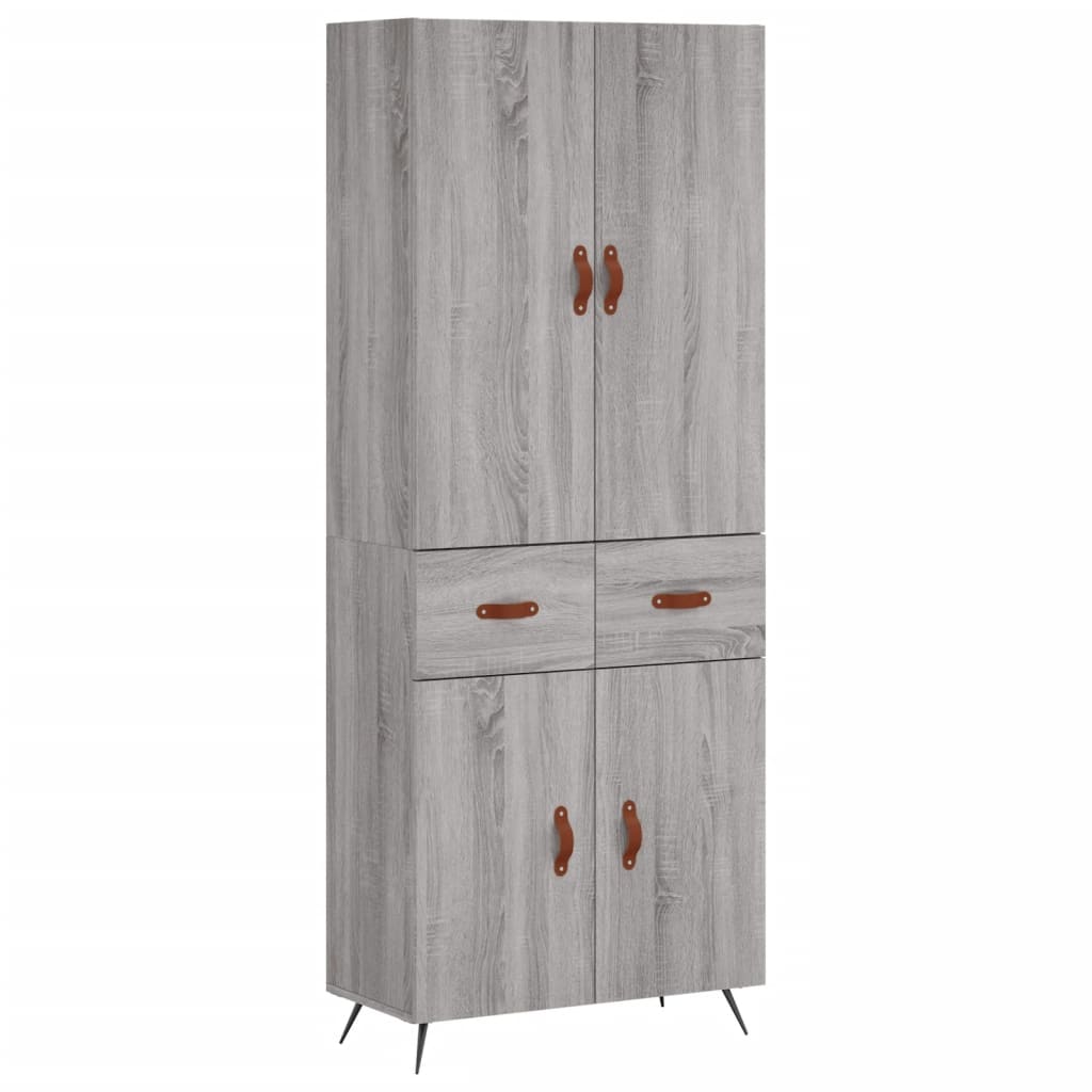 Credenza Grigio Sonoma 69,5x34x180 cm in Legno Multistrato - homemem39