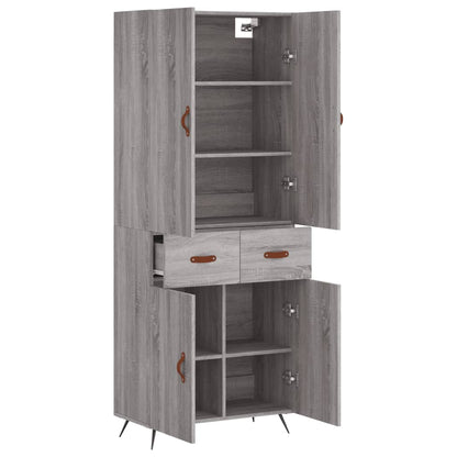 Credenza Grigio Sonoma 69,5x34x180 cm in Legno Multistrato | homemem39