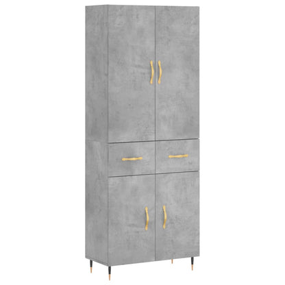 Credenza Grigio Cemento 69,5x34x180 cm in Legno Multistrato - homemem39