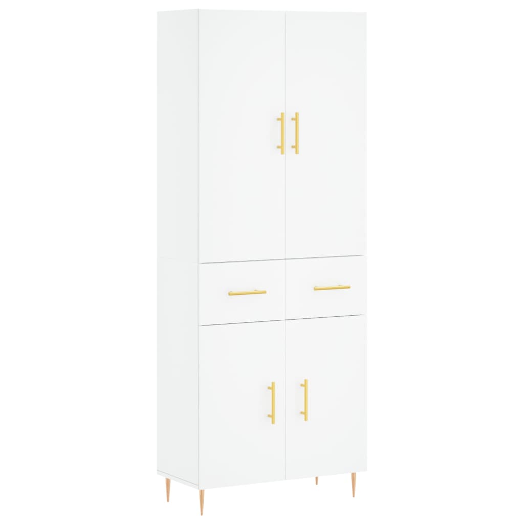 Credenza Bianca 69,5x34x180 cm in Legno Multistrato - homemem39