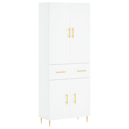 Credenza Bianca 69,5x34x180 cm in Legno Multistrato - homemem39