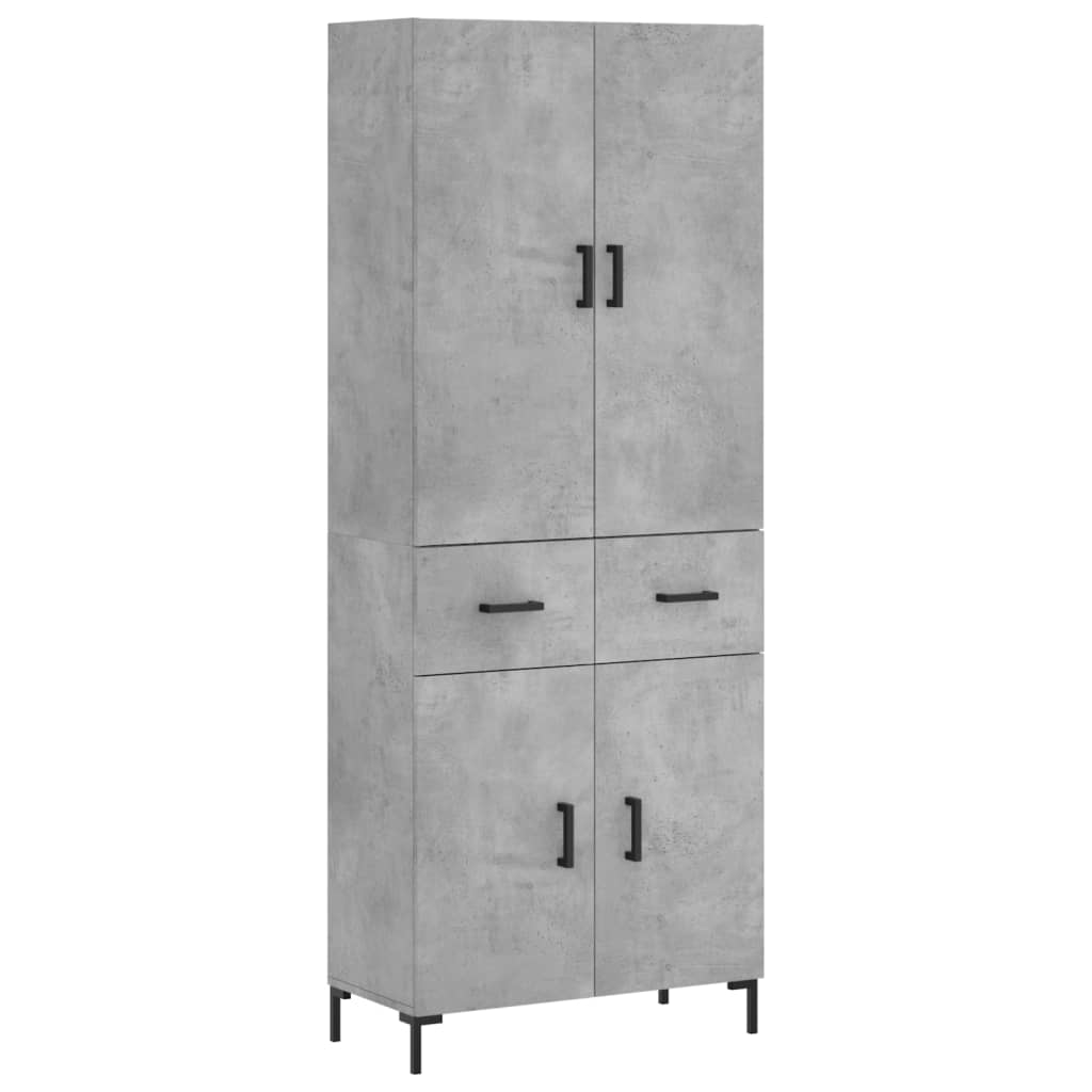 Credenza Grigio Cemento 69,5x34x180 cm in Legno Multistrato - homemem39