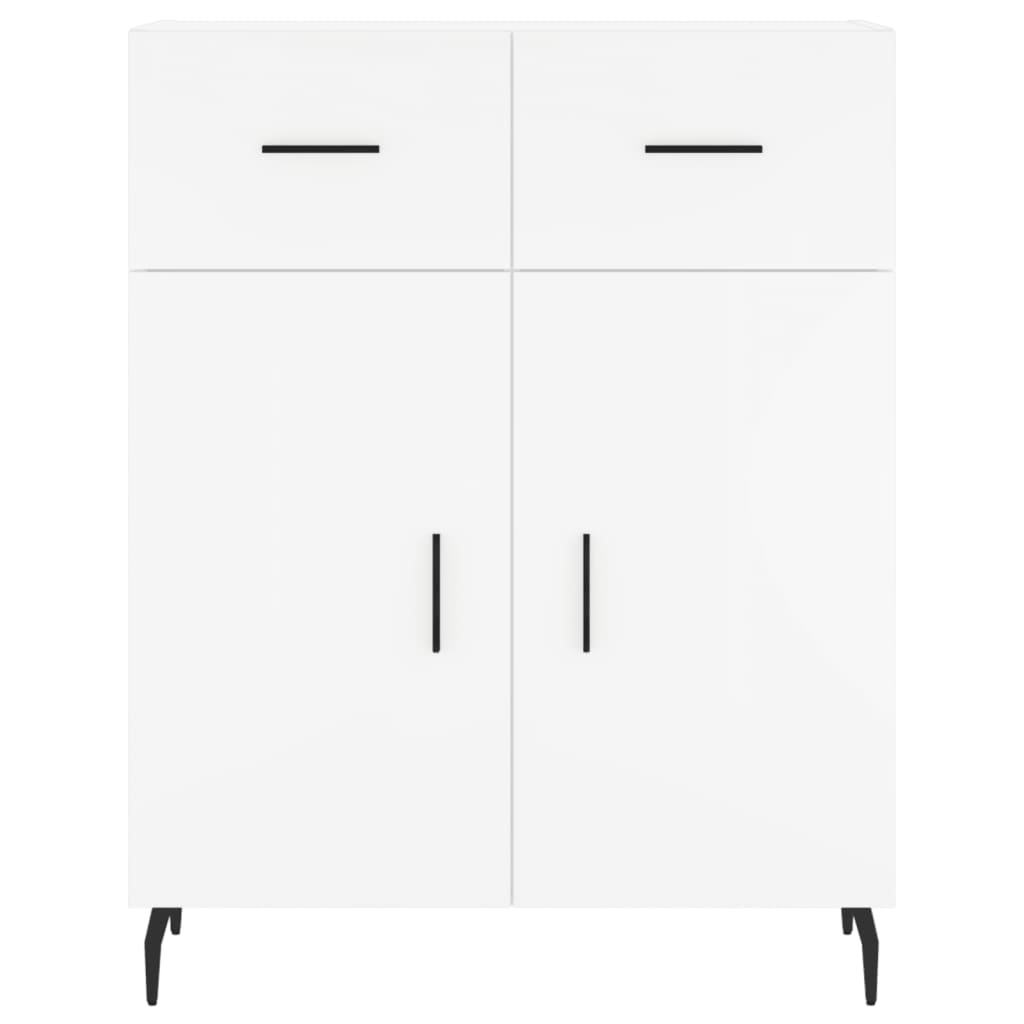 Credenza Bianca 69,5x34x180 cm in Legno Multistrato