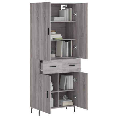 Credenza Grigio Sonoma 69,5x34x180 cm in Legno Multistrato - homemem39