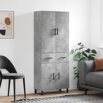 Credenza Grigio Cemento 69,5x34x180 cm in Legno Multistrato - homemem39
