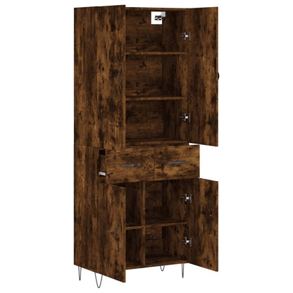 Credenza Rovere Fumo 69,5x34x180 cm in Legno Multistrato | homemem39