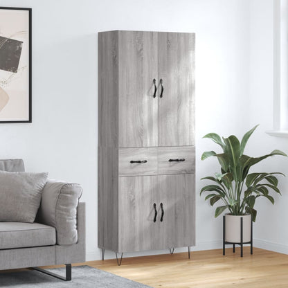 Credenza Grigio Sonoma 69,5x34x180 cm in Legno Multistrato - homemem39