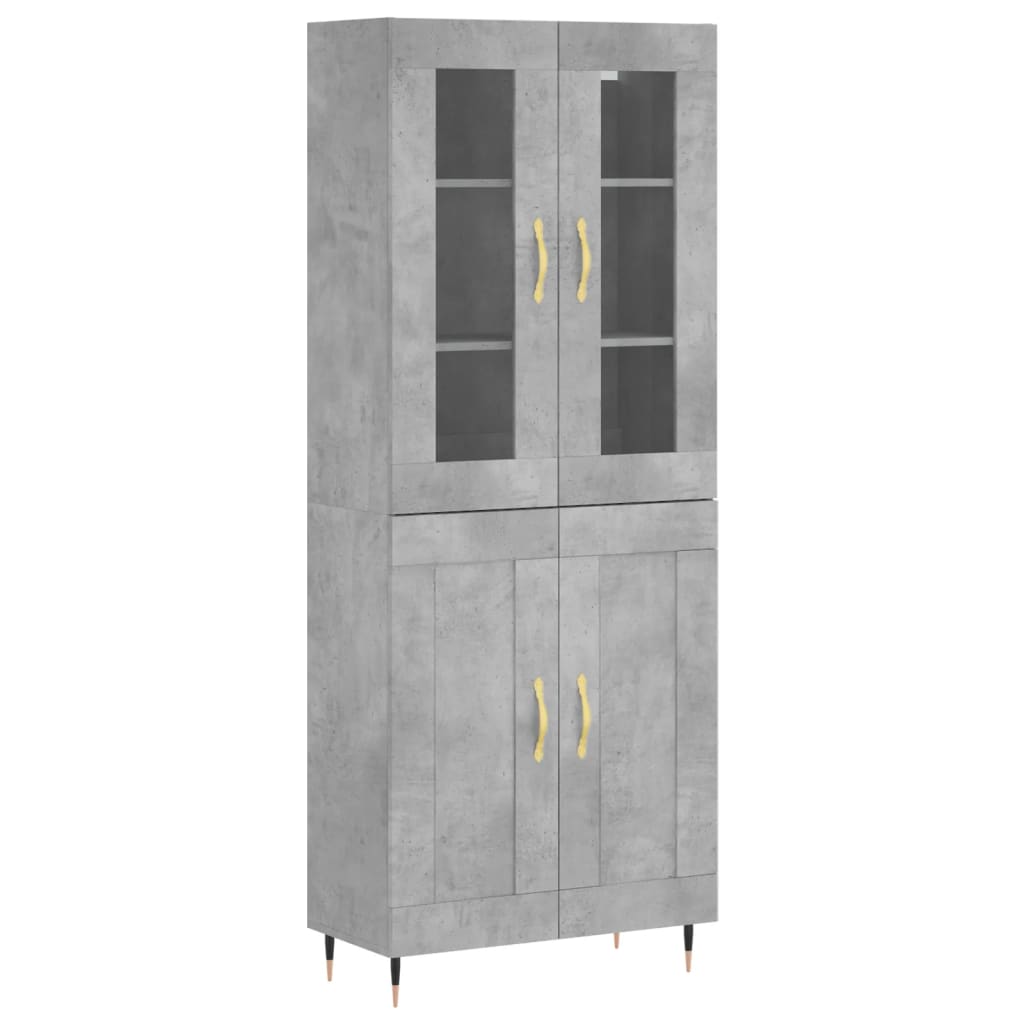 Credenza Grigio Cemento 69,5x34x180 cm in Legno Multistrato - homemem39