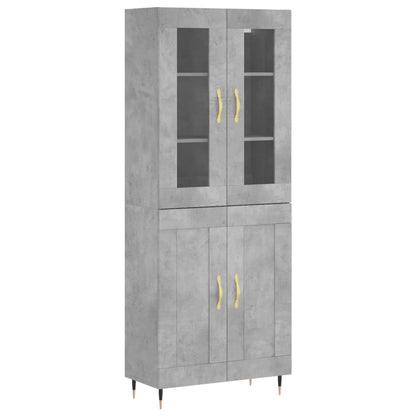 Credenza Grigio Cemento 69,5x34x180 cm in Legno Multistrato - homemem39