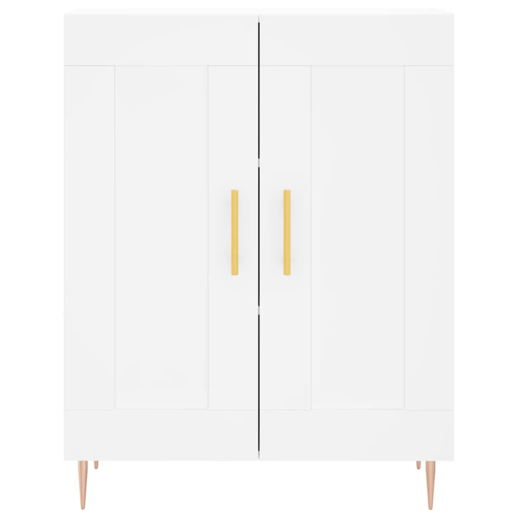 Credenza Bianca 69,5x34x180 cm in Legno Multistrato