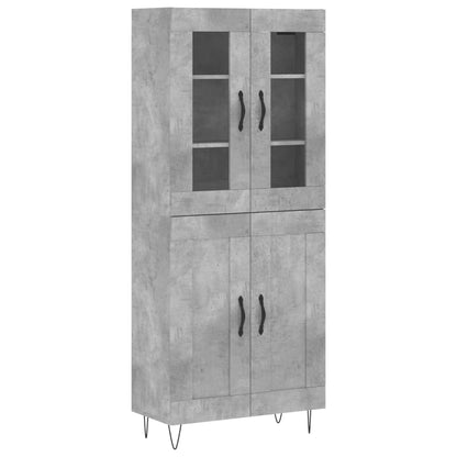 Credenza Grigio Cemento 69,5x34x180 cm in Legno Multistrato - homemem39