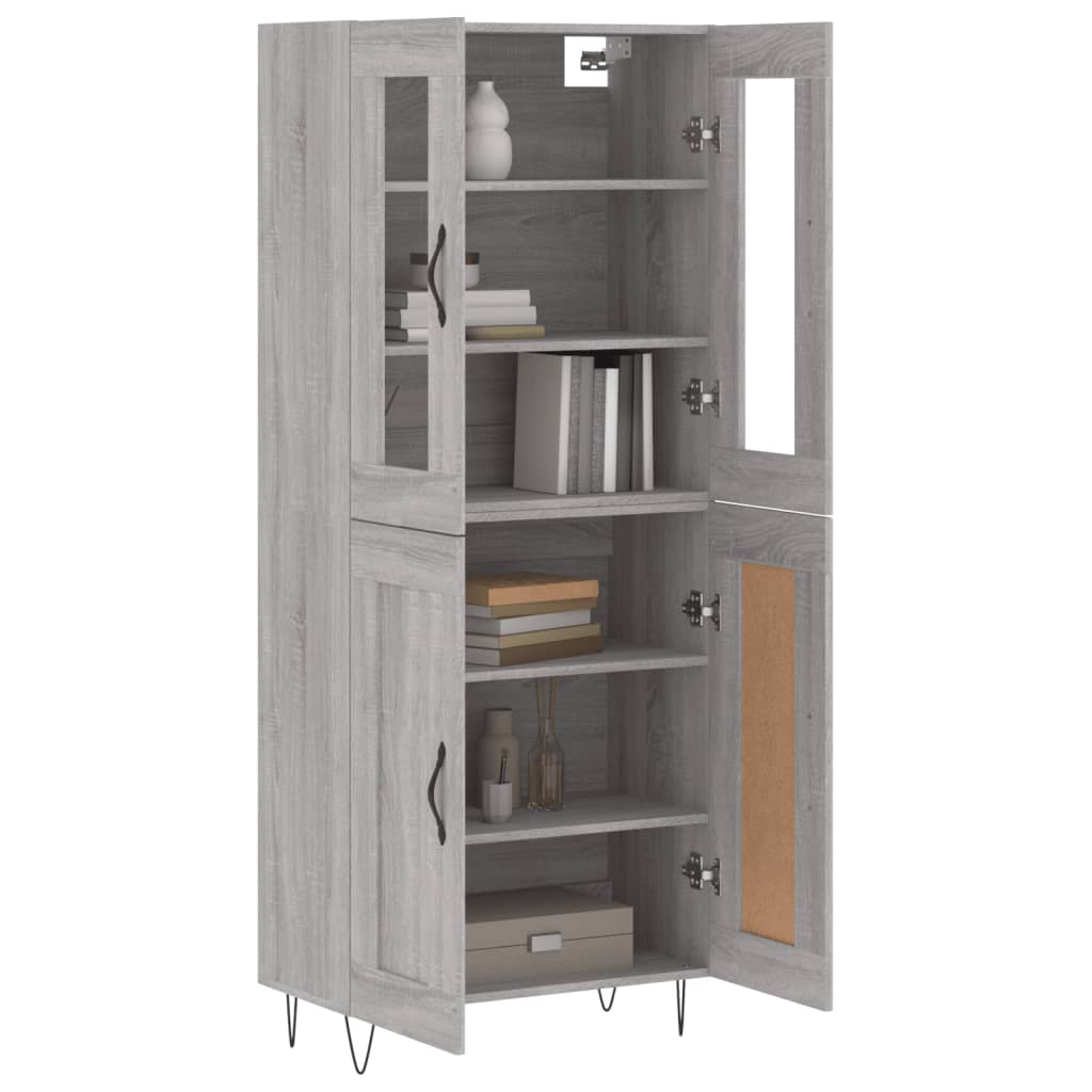 Credenza Grigio Sonoma 69,5x34x180 cm in Legno Multistrato - homemem39